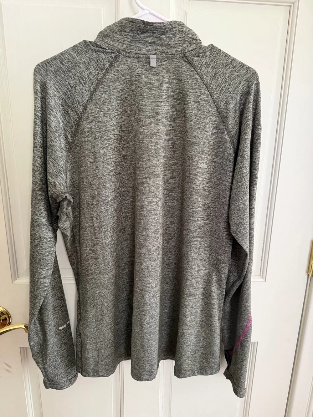 Womens NIKE ELEMENT Dri-Fit 1/4 Zip Pullover Running Top Size XL Grey/Pink
